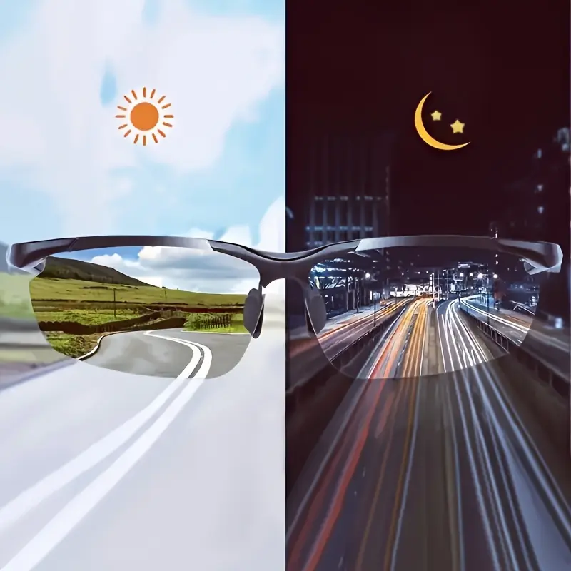 2pcs, Daytime And Nighttime Flying Racing Driving Glasses, Enhance Visibility, Anti Glare, Half Frame Design, UV400 Protection, Comfortable Glasses, Suitable for Safe Nighttime Driving And Racing Enthusiasts
