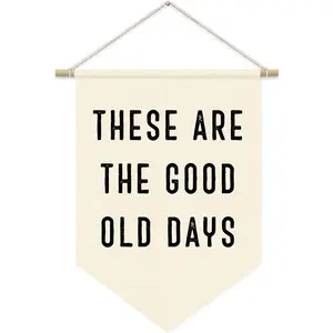 These Are The Good Old Days Wall Hanging Pennant Flag Banner, Inspirational Positive Vintage Flag Decor for Home Kids Boys Room