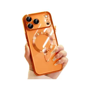 Magnetic For iPhone 17 Pro Max 16 15 14 13 12 11 Case Compatible with MagSafe [Never Yellowing] [Military Grade Drop Protection] Full Camera Lens Protector Plating Soft Clear Phone Case