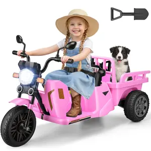 Hikole 3-Wheel Electric Ride on Tractor  for Kids Ages 3-8, Pink | XL Trailer, 2X100W Power Wheels, 12V, Sand Shovel, High/Low Speeds, Music, Outdoor    for Girls car first birthday gift big toys