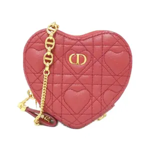Pre-owned Dior Calfskin Small Leather Goods Christian DIORAMOUR Caro Pouch