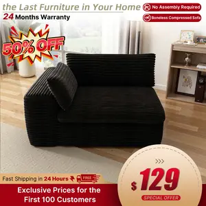 Yomsum Modular Sectional Sofa Bed, Corner Couch with Chaise Lounge, Oversized Plush Corduroy Sleeper Sofa, No Assembly Required - Couch in a Box for Living Room & Bedroom，Oversize Compression Boneless Sofa Bed Plush Corduroy Sofa Bed