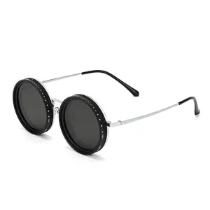 Polarized Adjustable Sunglasses - Anti- Glare UV400 Protection with Retreo Metal Frames and Steampunk Pilot Sunglasses Design