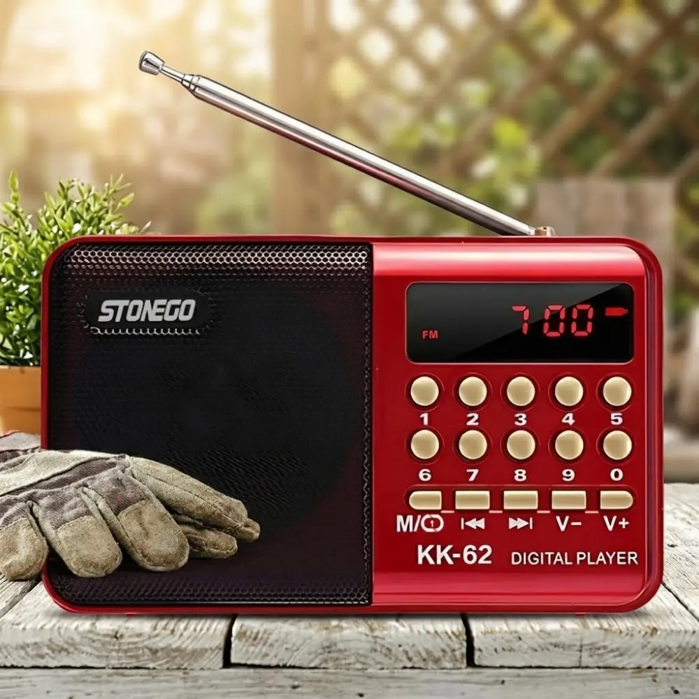 Portable Mini Digital FM Radio & MP3 Player with Bluetooth, USB/TF Playback, Rechargeable Hi-Fi Stereo, Compact for Outdoor Sports, Commuting, Car Home Use, Gift for Students