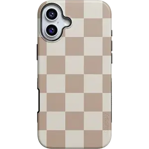 Casely iPhone 17 Case | Fit Check | Neutral Checkerboard | Bold Protective Design | Compatible with MagSafe