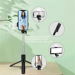 360° Rotatable Bluetooth Cellphone Tripod with LED Light, Selfie Accessory for Content Creators