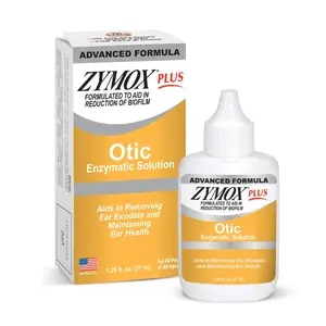 Zymox Plus Advanced Otic Ear Care Drops - 1.25 oz, Hydrocortisone-Free Daily Ear Care for Dogs & Cats with Sensitive Needs