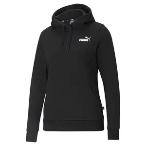 PUMA Womens Essentials Small Logo Hoodie Casual Outerwear Casual Hoodie - Black