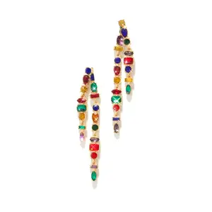 Vico Embellished Dangle Earring - Gold Multi