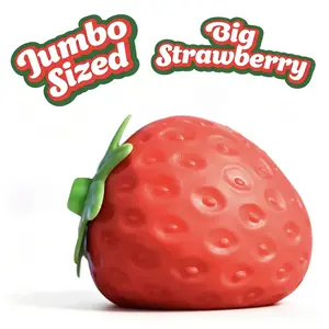 Toymendous Extra Large 5" Strawberry Squeeze Squishy Stress Ball - Rare, Non-Toxic, Safe & Durable Fruity Fidget Toy for Stress Relief & Sensory Play (Ages 3+)