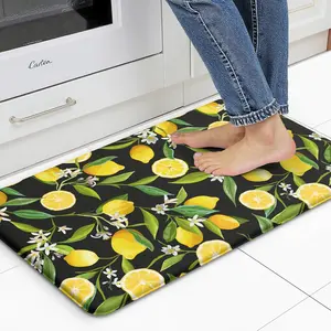 Kitchen Mats Lemon Kitchen mats for Floor Anti  Mats for Kitchen Floor Cushioned Non Slip  Standing Mat for Bedroom Office Sink Laundry