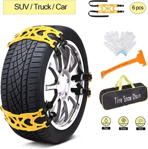 (Medium) Jeremywell 6 PCS Tire Anti Skid Snow Chain - Cav/USV/Trucks
