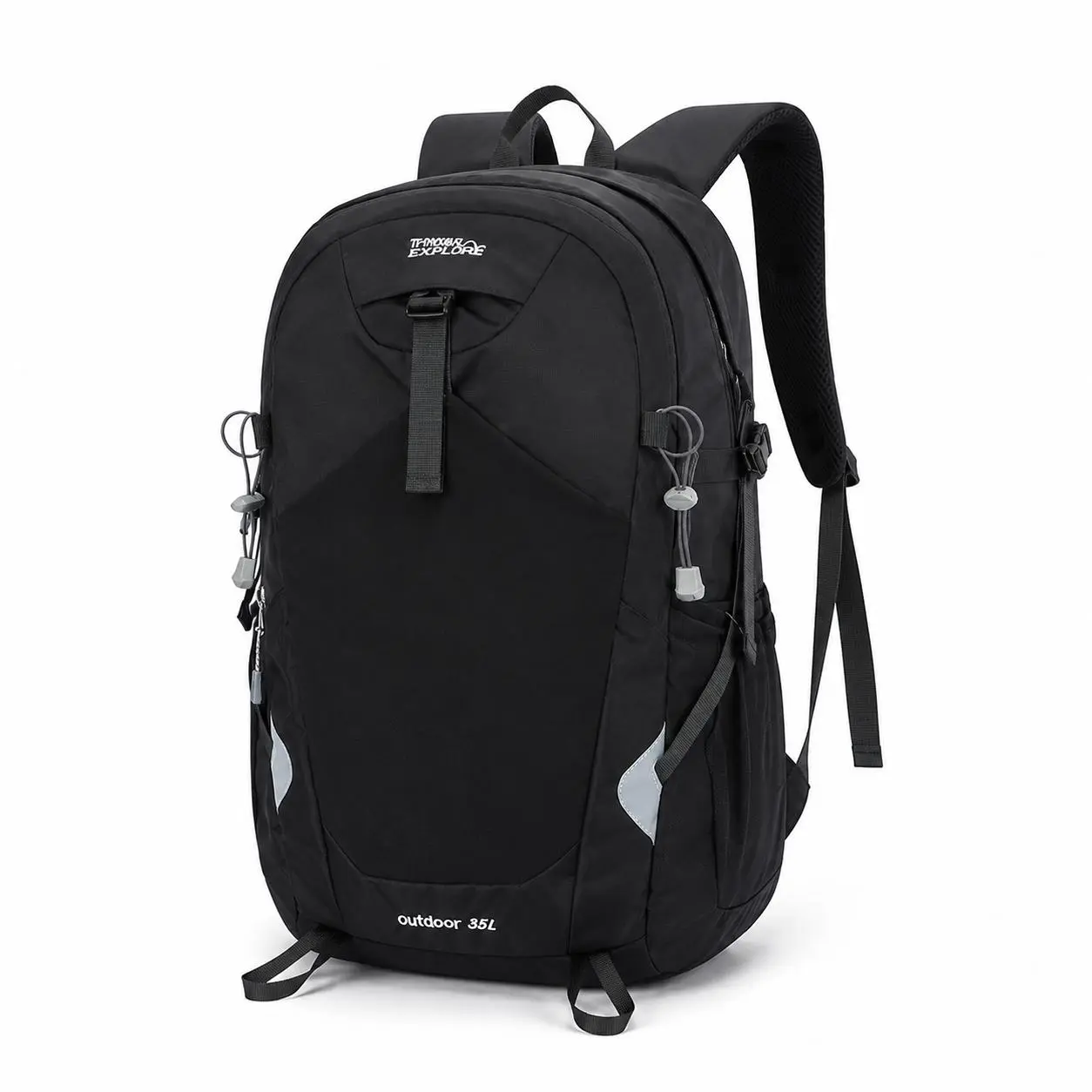 35L Hiking Backpack with Breathable Mesh Back Panel Supportive Padded Structure Hydration Compatible Adjustable Carry System Lightweight Durable Water Resistant