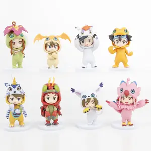 8 Pcs/Set Digimon Adventure Figure Selected Children Cos Digital Monster Agumon Gabumon 8-10cm PVC Desktop Ornaments