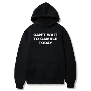 Can't Wait To Gamble Today Heavy Cotton Tee - Funny Shirt - Poker - Blackjack - Casino - Gift For Men and Women - Roulette - Slots，Black-Hoodie-front Black-Sweatshirt-front