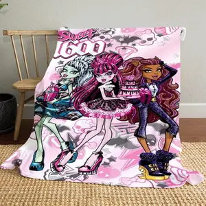 Monster High cartoon15 patterned printed blanket, blanket for the living room, bedroom, office and lunch break, portable blanket suitable for all four seasons, holiday gift for family and friends,