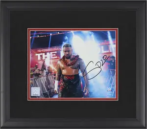 Solo Sikoa WWE Framed Autographed 8" x 10" Entrance Wearing Ula Fala Photograph - Fanatics Authentic Certified