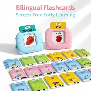 KIDGENIUS Bilingual English & Spanish Talking Flash Cards, 224 Word Interactive Learning Machine for Toddlers, No Screen Educational Toy for Preschool Language Development, Ideal Birthday & Holiday Gift for Kids