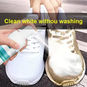 white Sneaker Cleaner - Comes With A Brush Head, Quick Stain Removal, Suitable For White, Yellowed, Leather, Sneakers, Boots, Car Interiors, And More - Safe For All Surfaces - Essential For Home, Travel, Camping