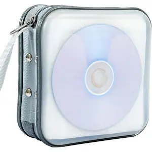 40 Capacity Portable CD DVD VCD Disc Wallet Case Holder Heavy Duty Storage Organizer Binder (White)