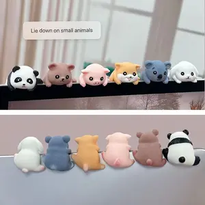 6pcs Resin Small Animal Figures, Multi-Purpose Decorative Miniatures for Car, Computer, Desk Accessories - Directional Non-Text Signage Display, Various Installations