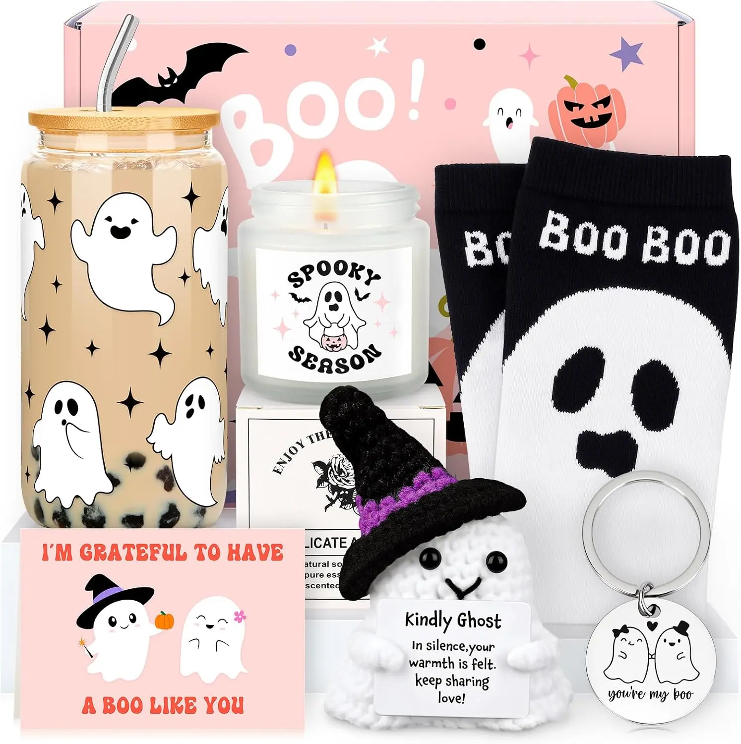 Boo Basket Stuffers for Women Halloween Gifts for Women Adults Teens Girls Kids Spooky Basket Stuffers Ideas for Woman Her Cute Halloween Care Package Gift