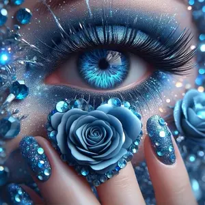 5D DIY Diamond Arts Colorful Painting Kit, 1 Set Blue Eye Pattern Diamond Arts Colorful Painting without Frame, Handmade Craft Wall Art Decoration