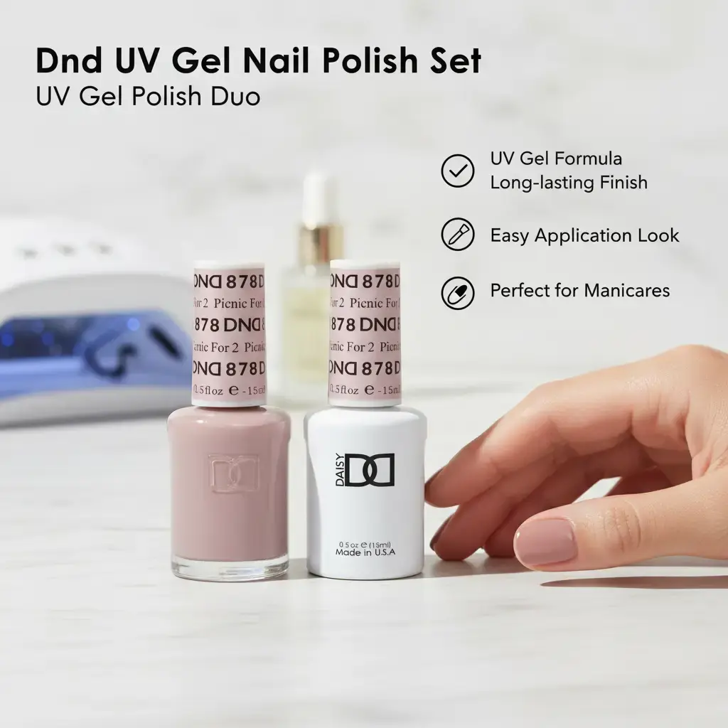 DND UV Gel Nail Polish - #878 Picnic For 2, Manicure Cosmetic Polish