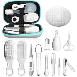 Baby Healthcare and Grooming Kit, Portable Baby Safety Care Set, Baby Essentials kit for Newborn(Grey White 13 in 1)