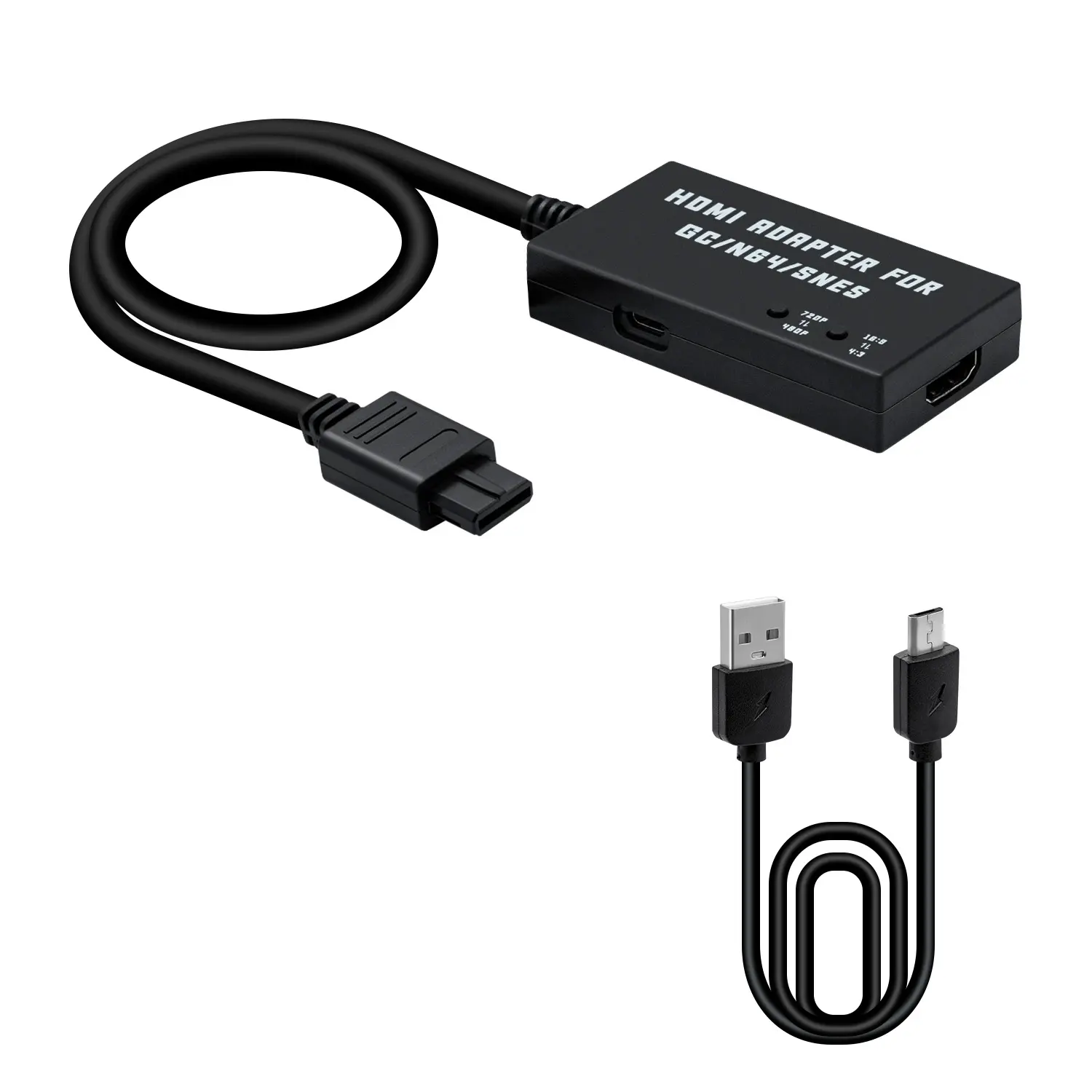 Mcbazel N64 to HDMI Converter, HDMI Cable Adapter Compatible with Nintendo GameCube/N64/SNES/SFC with S-Video Signal Output, Support 4:3/16:9 Ratio Conversion