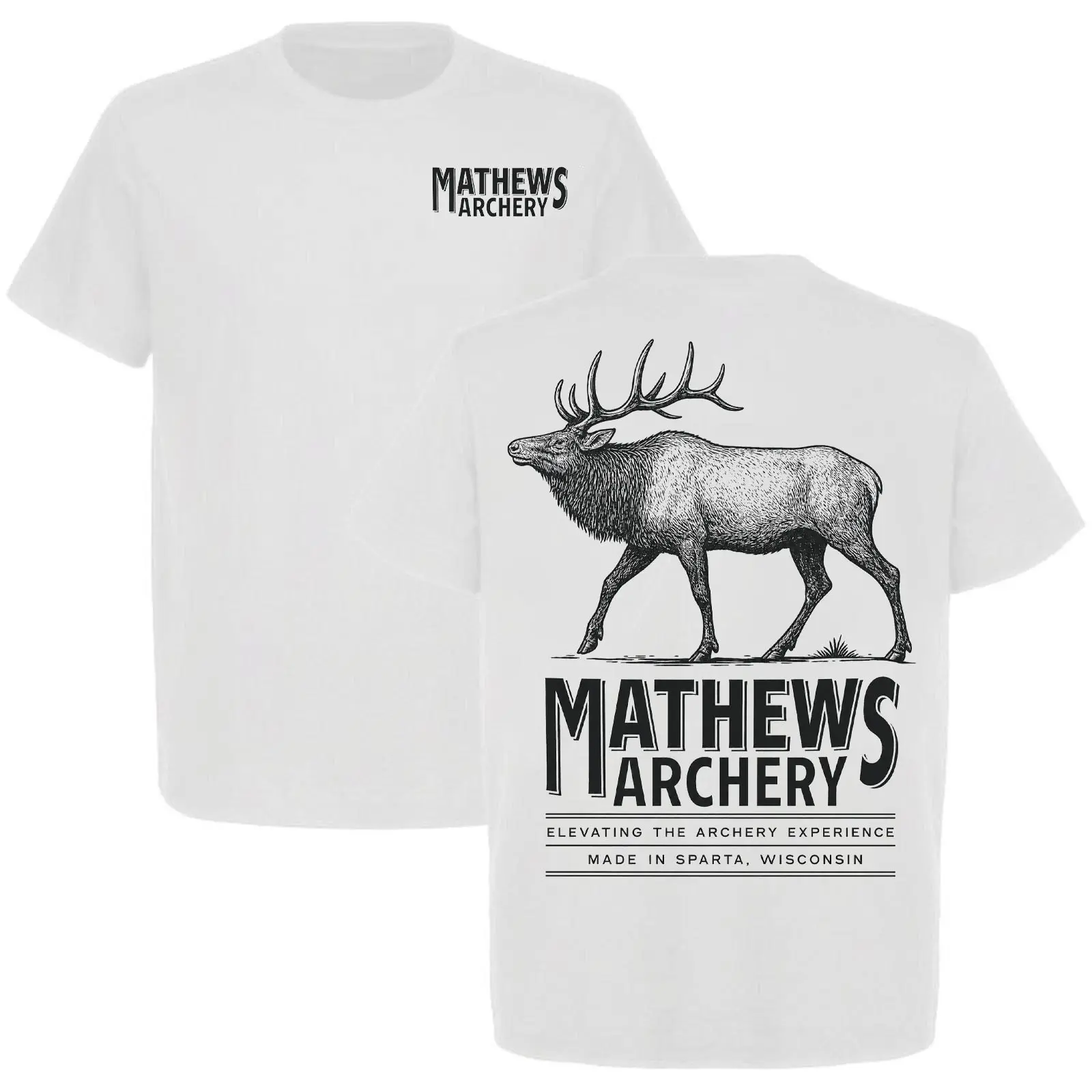Mathews Archery Men's Bull Elk T-Shirt - Elk Hunting Graphic Tee | Mathews Archery Shirt Made in Sparta Wisconsin