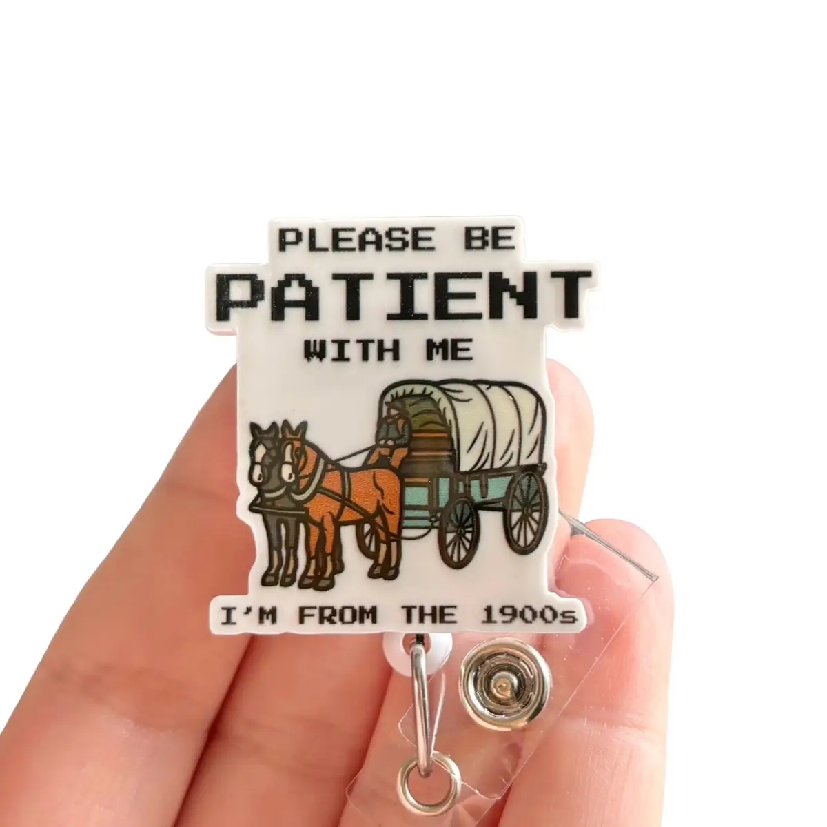 Glitter My Badge Funny millennial badge reel for nurse and hospital workers. Badge clip Badge pull - Retractable swivel clip with a 360 rotation. Grea