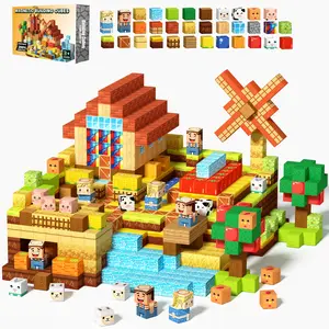 150/100PCS Magnetic Blocks DIY Model Kit-Windmill  Farm, Magnetic Building Blocks Set,Magnetic Tiles ，Build Mine Magnet World STEM Montessori Chirldren Sensory Toys for 3+ Boys Girls  ，Easter ldeas Stacking Magnets DIY Kits, Birthday Gift for kids