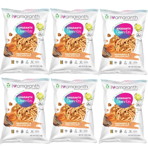 Iamaranth Churritos: Habanero + Himalayan Salt (5 bags / 5oz)