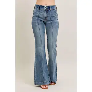 Judy Blue Full Size High-Waist Flare Denim Jeans with Front Seam Detail Plus Size