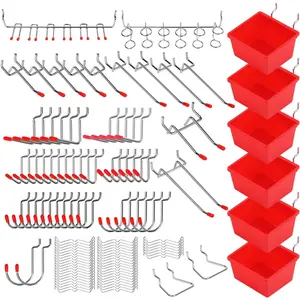 Ultimate 121-Piece Pegboard Hooks Set, Pegboard Accessories With Metal Hooks, Durable Peg Board Organizer Accessories, Pegboard Bins, Peg Board Tool Utility Hooks