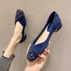 [Comfy Square Toe Shoes] Women's Square Toe Comfy Shoes, Slip-on Block Heel Closed Toe Fashion Shoes, Women's Cozy Footwear Girl Black Stylish Classy