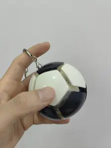 Creative 3D Pressable Soccer Ball Keychain Classic Black and White and Customizable DIY Design 2026 Football Souvenir Fidget Toy Backpack Pendant - Contact Support for Custom Patterns