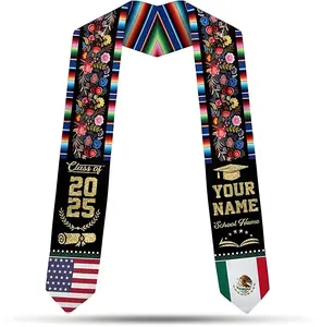 Personalized Mexican Graduation Stole Class of 2025, Customize Mexico Graduation Sash, Mexican Graduation Stole Gift
