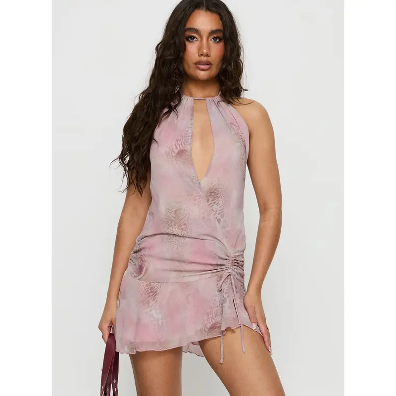 syrefena halter mini dress multi - TikTok Shop