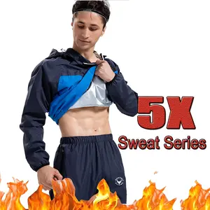 HAMTOLU Unisex Sauna Suit SportswearSweat Suit Boxing Exercise Jacket and PantsFitness Training Clothes Outdoorfun AthleticWorkout Women Men