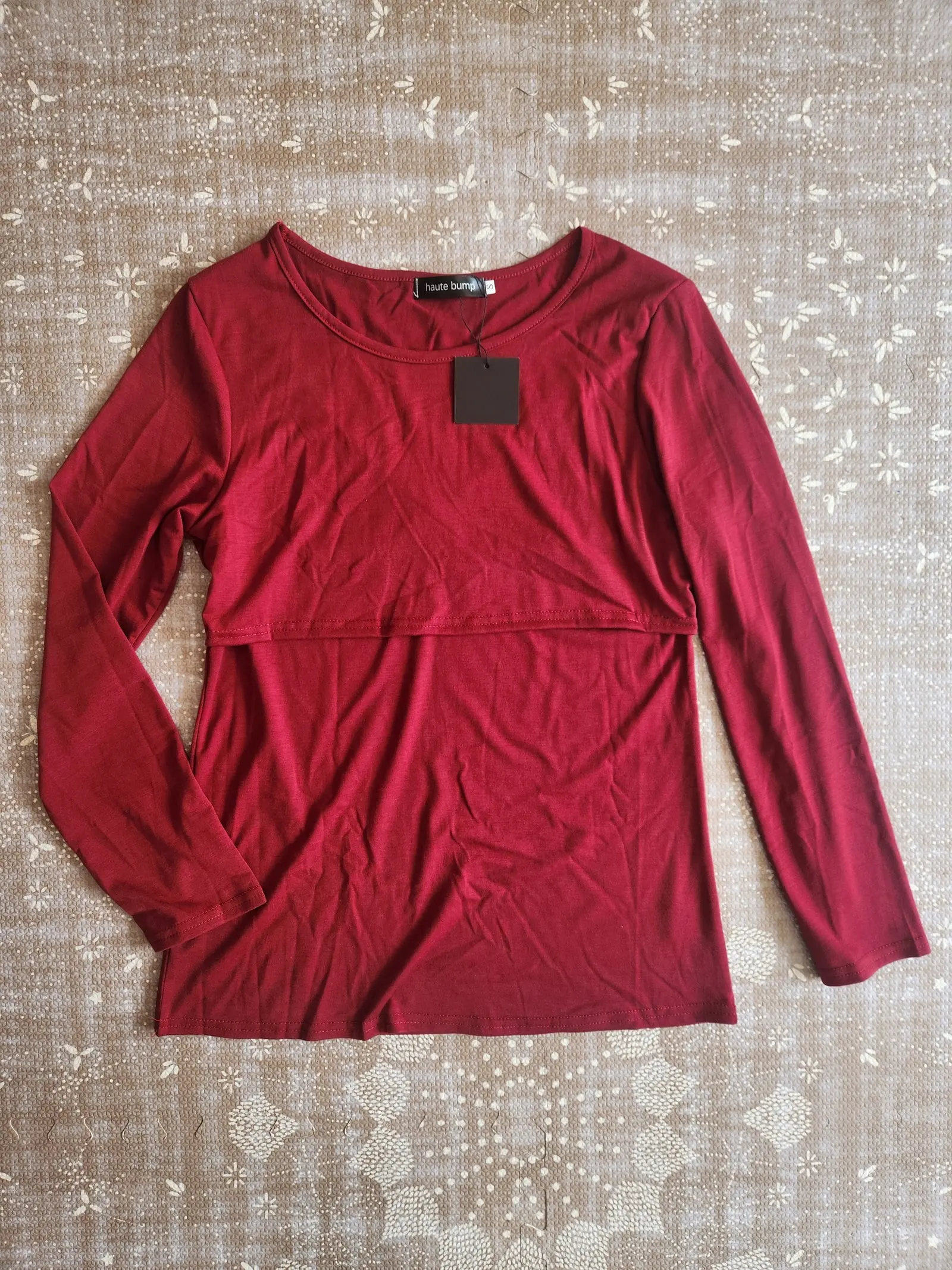 Cotton Blend Nursing Long Sleeve Top