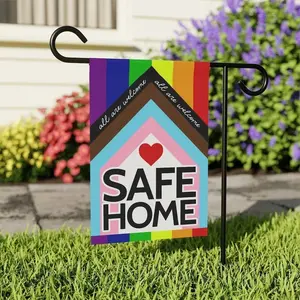 Safe Home Flag, pride flag, rainbow flag, lgbtq pride, pride home decor, pride banner, pride month, garden flag, lgbtq flags, pride decorGarden Flag