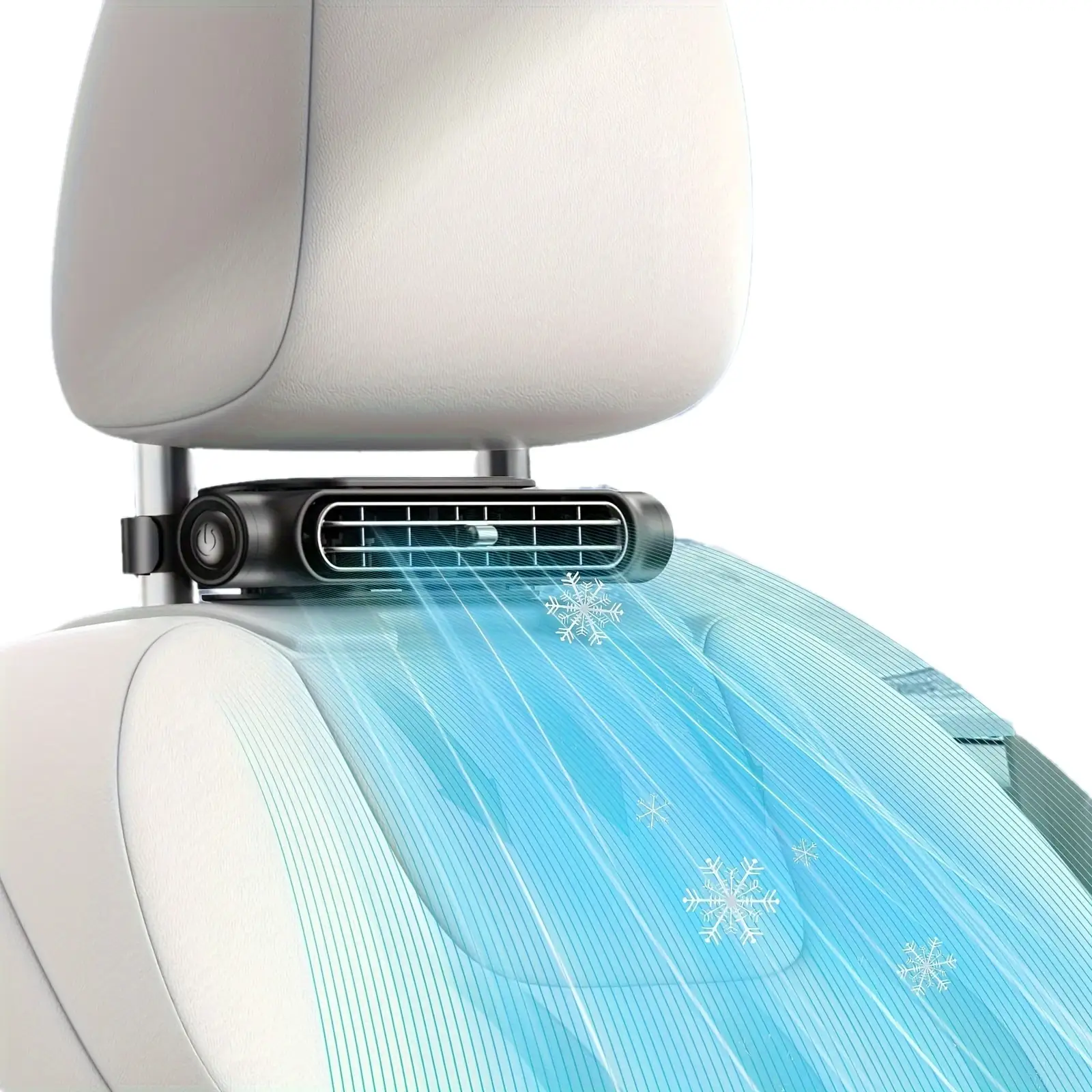 JOYTUTUS Car Seat Fan USB Plug-in Dual Turbo High Wind Power Car Interior Rear Pillow Car Fan with Independent Switch & Adjustable Air Outlet for Pers