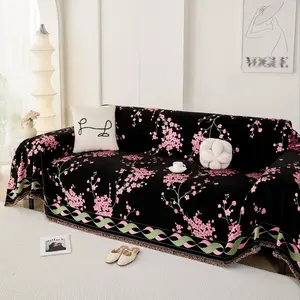 Floral Pattern Sofa Cover, 1 Count Non-slip Sofa Slipcover, Dustproof Sofa Protector, Sofa Protective Cover for Home Living Room