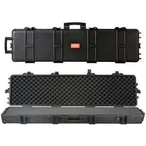 VEVOR Rifle Case, Rifle Hard Case with 3 Layers Fully-protective Foams, 50 inch lockable Hard Gun Case with Wheels, IP67 Waterproof & Crushproof, for Two Rifles or Shotguns, Airsoft Gun