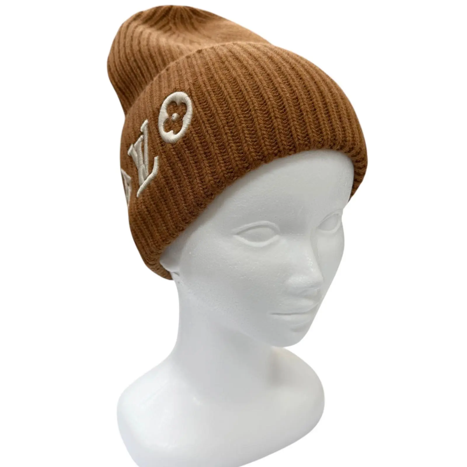 Pre-owned Louis Vuitton Wool Small Leather Goods Monogram Flower Beanie