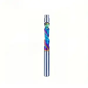 1 piece 6mm Colorful Trimming Bit, Composite Edge Solid Alloy Trimming Cutter, Carving Milling Cutter, Carbide Tip Woodworking Milling Bit
