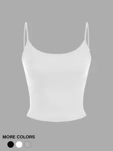 Multi-Color Cropped Cami Set - Basic Spaghetti Strap Crop Tank Tops