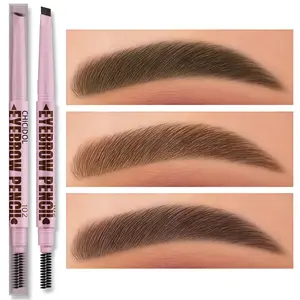 CHICIDOL 2-in-1 Eyebrow Pencil Professional Cosmetics Makeup for Women 5 Colors Waterproof Long Lasting Eyebrow Tattoo Brush Precision Definition